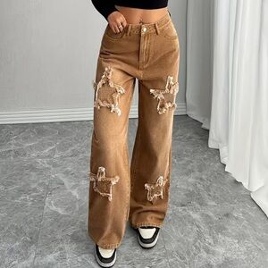 NIP Patchwork Stars Boot Cut Jeans